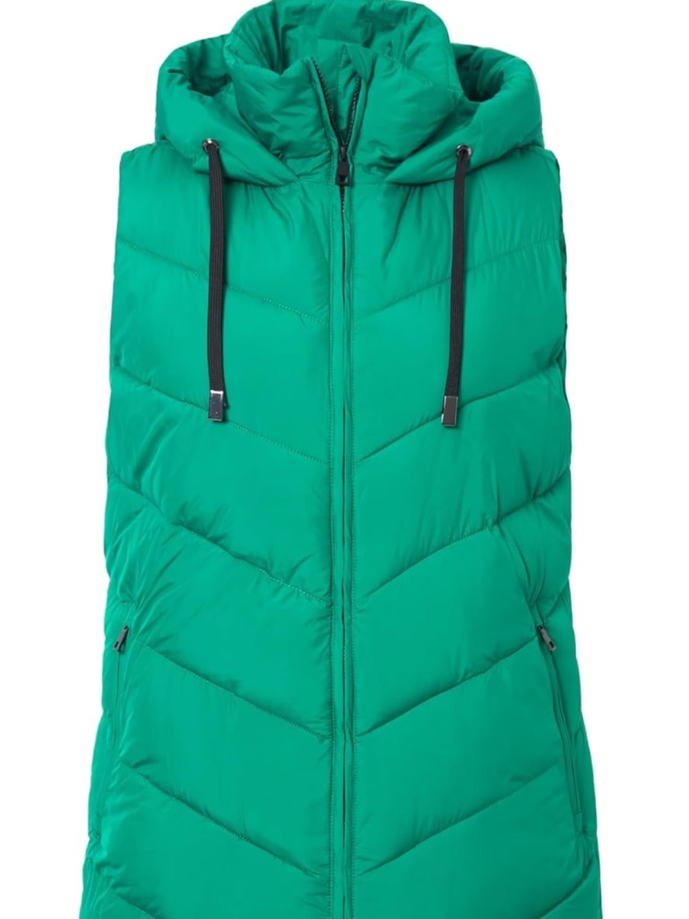 Ulla Popken Teal Green Hooded Puffer Vest